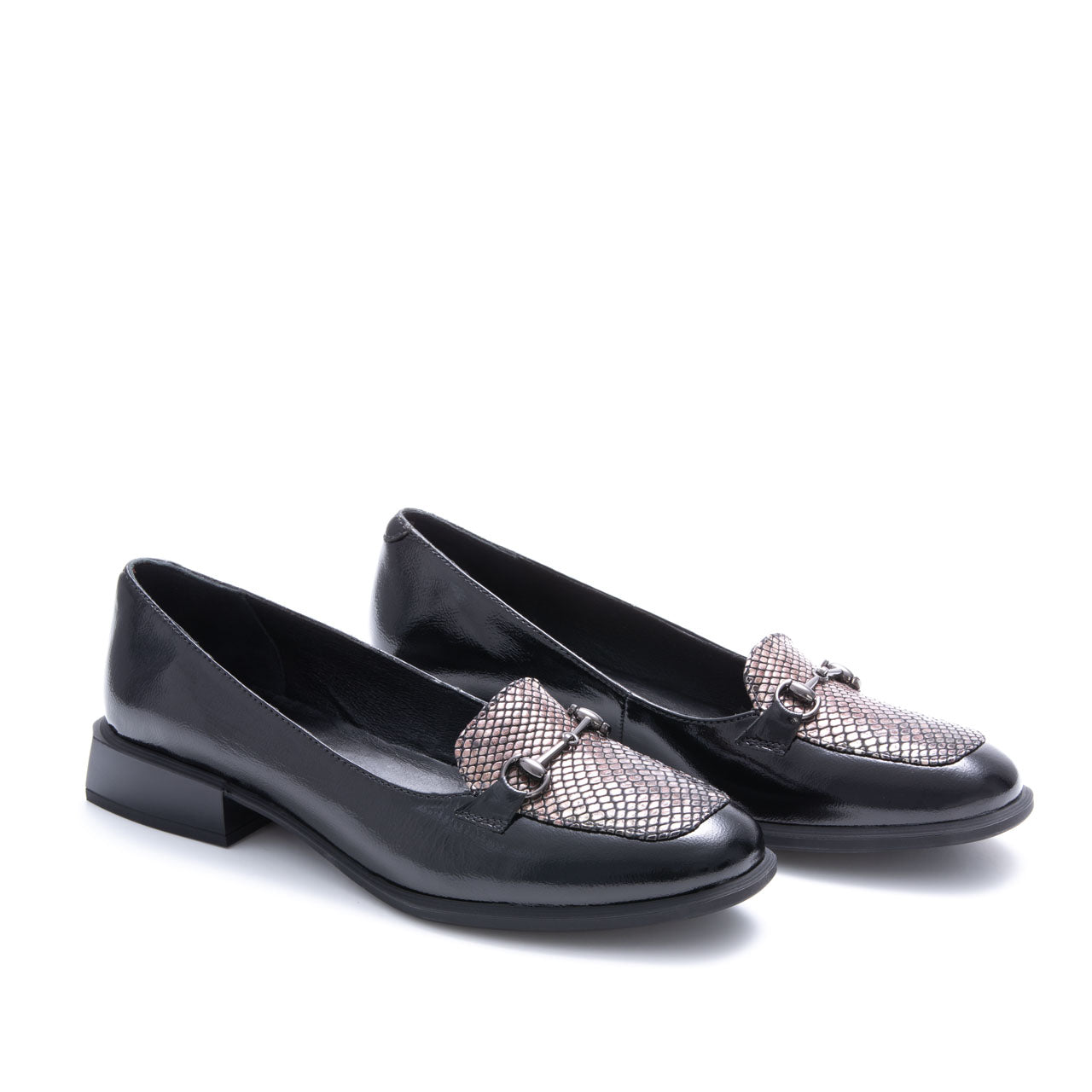 Pantofi casual dama Grace negru-croco