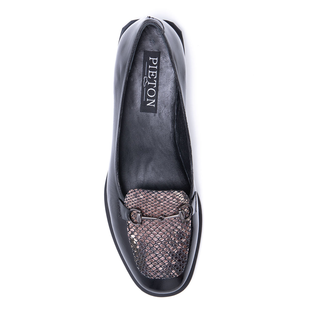 Pantofi casual dama Grace negru-croco